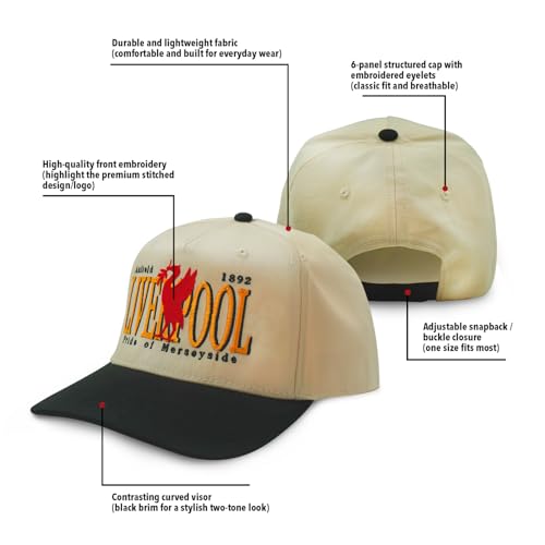 Unisex Liverpool Football Cap - Embroidered Snapback Baseball Hat for Men & Women