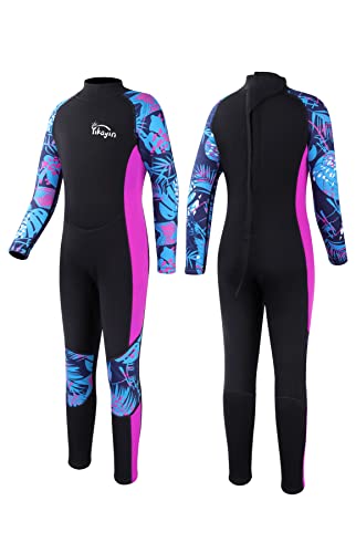 Kids Wetsuit 2.5mm Neoprene Wetsuit for Swimming Surfing - Purple, Size 10