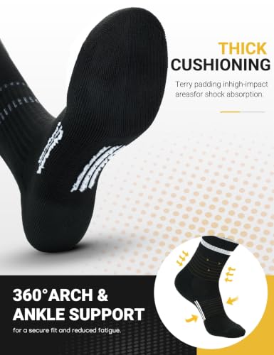 FitsT4 Sports Soccer Referee Socks Large - Cushioned Support & Non-Slip Fit, 2 Pairs