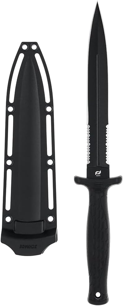 Schrade Delta Class Needle Magnum Serrated Fixed Blade with High Carbon Stainless Steel for Outdoor Survival