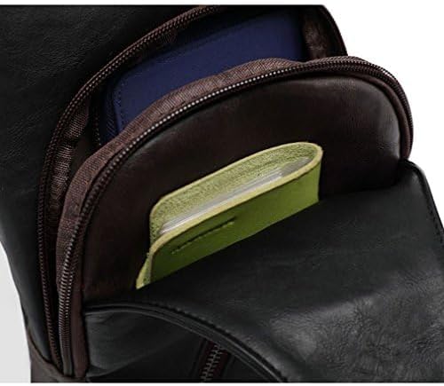 Hebetag Leather Sling Bag Crossbody Backpack for Men Women Travel Outdoor Camping