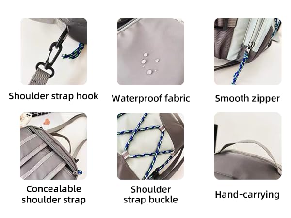 JENAGREEN Waterproof Sling Backpack Crossbody Sling Bag for Women Men, Multipurpose Travel Hiking Adjustable Chest Bag Casual Daypack with Anti-theft Pocket