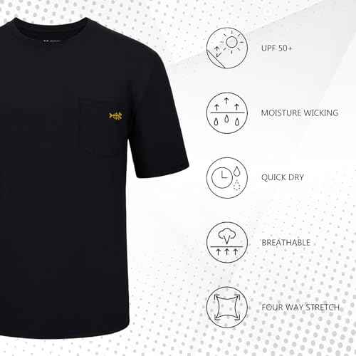 BASSDASH Men¡¯s UPF 50+ Performance Short Sleeve Pocket T-Shirt UV Sun Protection Fishing Hiking Kayaking Sports Shirts