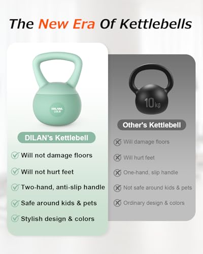 Soft Kettlebell 10LB for Safe Strength Training Home Workout Equipment