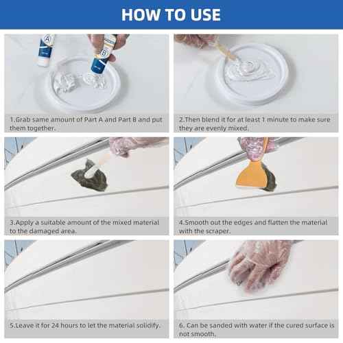 Fiberglass Boat Repair Kit White, Gel Coat Repair Kit for Boats, Marine Fiberglass Repair Kit for Boats, Epoxy Filler for Boats, Fiberglass Repair Kit Fix Holes Chips Pits Cracks