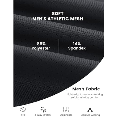 MAGCOMSEN Men's Dry Fit Shirts Mesh Short Sleeve Athletic Lightweight Workout Performance Hiking Shirt