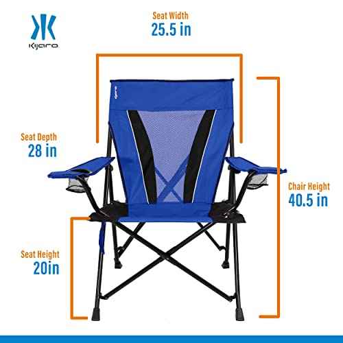 Kijaro XXL Dual Lock Portable Camping Chair - Supports Up to 400lbs - Enjoy The Outdoors in a Versatile Folding Sports & Outdoor Chair