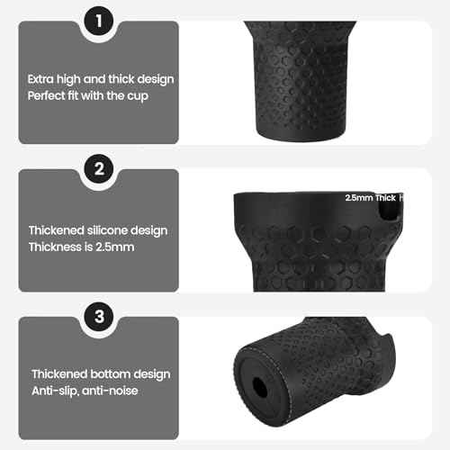 Silicone Boot Cover for Stanley Cup Accessories,Silicone Water Bottle Sleeve for Stanley Quencher H2.0 and Quencher Adventure Tumbler 40 oz Cup (40oz, Black)