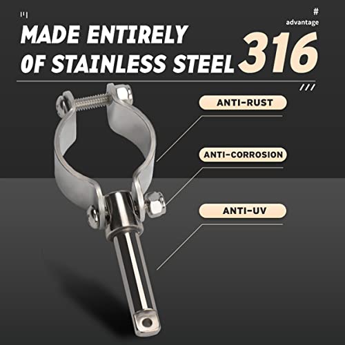 Stainless Steel Oarlock Sockets with Adjustable Horns - Marine Yacht Paddle Holders (Variation 1159)