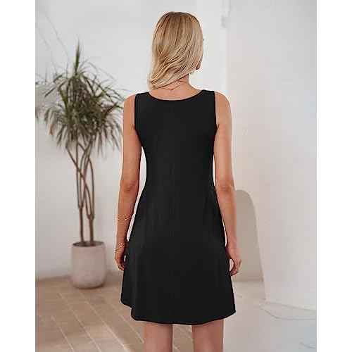 AUSELILY Womens Summer Dresses 2025 Casual Sleeveless Boho Floral Sundresses Beach Swimsuit Coverup with Pockets