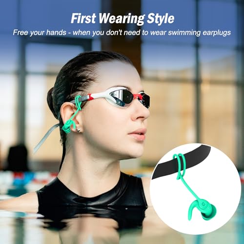 Multicolored Waterproof Reusable Silicone Swim Ear Plugs - 4 Pairs for Adults & Teens