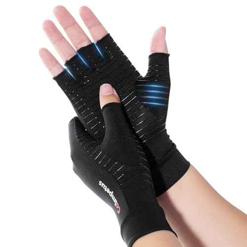 Micro-Pressure Sensation Arthritis Gloves, Fingerless Non-Slip Breathable Gloves for Arthritis Carpal Tunnel Pain Relief, Hand Pain, Fit Women & Men | Medium