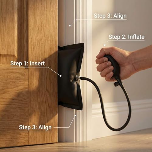 Air Pump Wedge 4 Pack - Adjustable Inflatable Door, Window & Vehicle Spacer