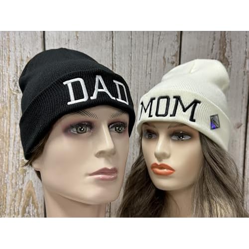 Mr Mrs Grandpa Grandma Dad Mom Hubby Wifey Beanie Hats