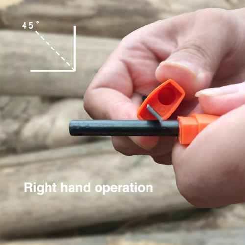 2Packs Ferro Rod Fire Starter for Camping, Ferrocerium Flint and Striker Survival Kit (Black)