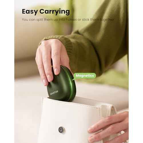 Gaiatop Hand Warmers Rechargeable 2 Pack, Magnetic 3 Settings Fast Heating Avocados Shape, Electric Portable Pocket Heater, Reusable Hot Hands Gifts for Women Men Outdoor Camping Hunting Golf