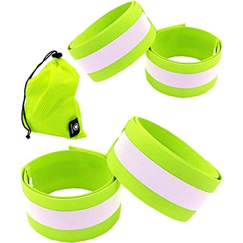 Reflective Bands for Night Walking Reflective Arm Bands for Runners Reflective Wristbands Reflective Ankle Bands Cycling Reflective Running Gear Bike Pant Leg Strap Bicycle Pants Clips