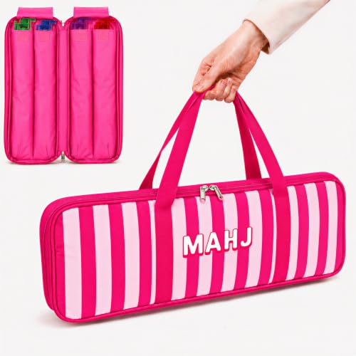 Light Pink Mahjong Rack Bag for Storage of Racks and Pushers - 19.7 x 6.3 x 2.4 Inch