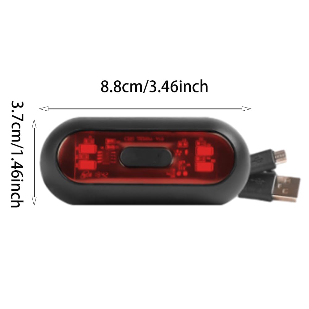 TOTMOX Motorcycle Helmet Light LED Helmet Light Universal Bike Rear Red Helmet Light Warning Tail Light for Night Riding with USB Rechargeable Battery