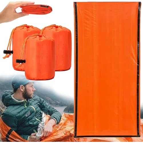 Emergency Sleeping Bag, 84"X36" Waterproof Survival Emergency Sleeping Bags for Survival, Pocket Size Survival Blanket, Thermal Bivy Sack for Outdoor Camping, Hiking,Hunting