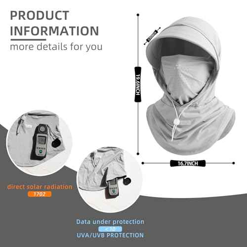Cooling Breathable Balaclava Full Face Mask with Wide Brim Sun UV Protection Hood for Men Women Fishing Motorcycle Skiing