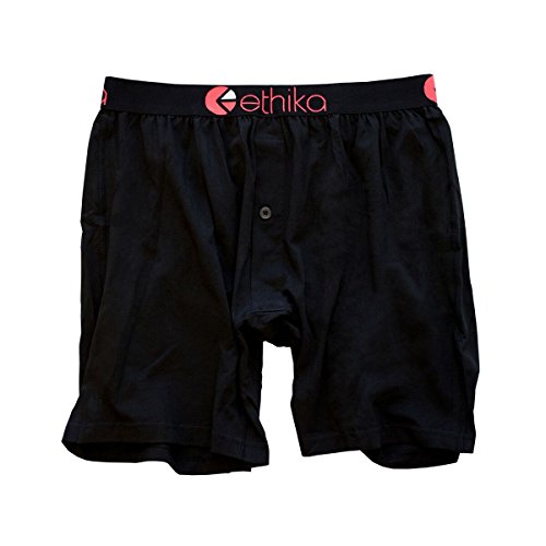 Ethika Boys Alternate Boxer Shorts Large Black Seal - Looser Fit Cotton Spandex