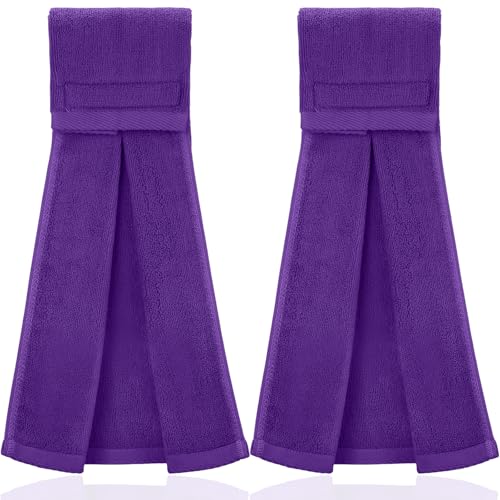 Shimeyao 2 Pcs Cotton Sports Football Towel with Closure Pitching Football Sweat Towel for Sports Gym Men Women Accessories(Purple,Classic)