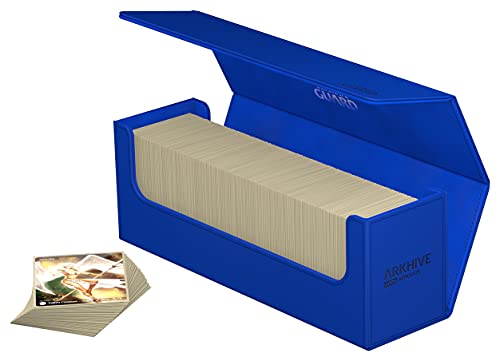 Deck Case for 400 Double-Sleeved TCG Cards - Blue, Magnetic Closure, Microfiber Lining - 400+ Variation