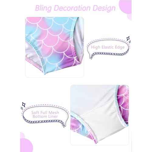 XiaoMoSha Girls One Piece Swimsuit Bathing Suits for Toddler Girl Mermaid Swimwear