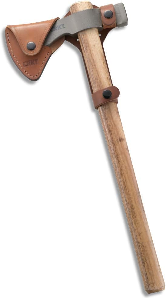 CRKT Woods Chogan Tomahawk Sheath: Full Grained Leather, Multiple Snaps, Belt Loops for Secure Carry of T-Hawk, for Use 2730 D2730