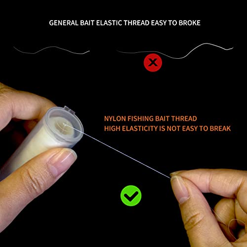 Elastic Fishing Bait Line 656FT Spool 0.2mm Stretchy Invisible Sea Fishing Line for Bait Attachment - 10pcs