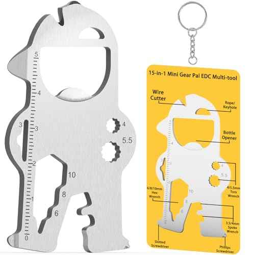 Fun Character-Inspired 15-in-1 EDC Multitool with Key Chain Ring - Stainless Steel Pocket Tool with Screwdrivers Bottle Opener Gadget, Cool Birthday Stocking Stuffer Gift Idea for Men Women DIY Lover