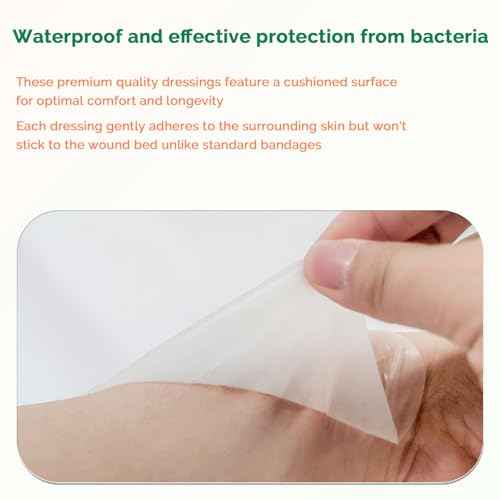 Extra Thin Hydrocolloid Bandages 10 Pack 3" x 3" Large Wound Care Dressing Self Adhesive Big Waterproof Hydrogel Patch Bandaids Healing for Burn Blister Bedsore Acne Care