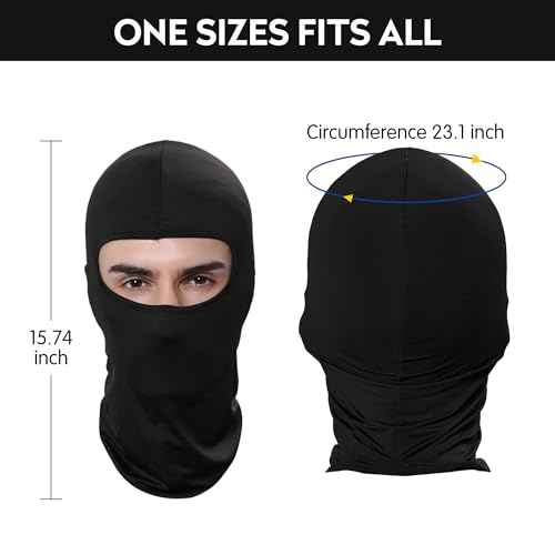 Pukavt 1-6 Pack Balaclava Face Mask, Ski Mask for Men Women, UV Protection Windproof Scarf for Motorcycle Snowboard Cycling