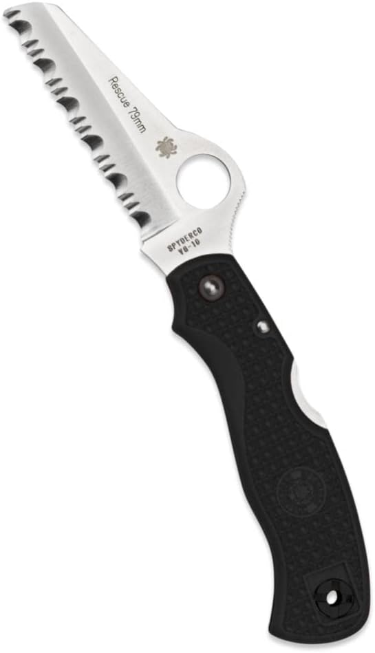 Byrd Cara Cara 2 Rescue Lightweight Knife with 3.88" Stainless Steel Sheepfoot Blade and High Performance Black FRN Handle - SpyderEdge - BY17SBK2