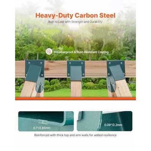 VEVOR Swing Set Brackets, A-Frame Heavy Duty Carbon Steel Swing Hangers with Mounting Hardware, 3-Piece DIY Hanger Sets Bracket with Bolts Included, for 4 x 4 Legs and 4 x 6 Beam, Green