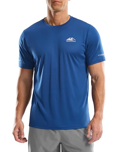 Men's UPF 50+ Sun Protection Swim Shirt Rash Guard - Medium Royal Blue