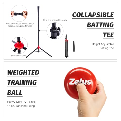 7¡¿7 Baseball Net with Tee Kit, Portable Baseball Net for Hitting and Pitching, Softball Net with Tee, Carry Bag & Weighted Baseball