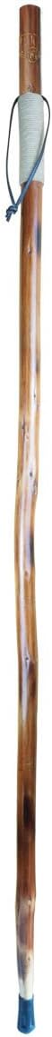 SE Survivor Series 55" Hand-Carved Grizzly Bear Hiking Stick - Durable Pine Wood, Weatherproof, Rope-Wrapped Handle, Steel Spike, Removable Rubber Tip for Trekking & Walking