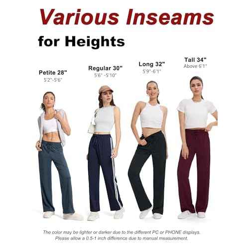 Tapata Women's 28/30/32/34 Inseam Track Pants Loose Straight Leg Jogging Sweatpants Warm-Up Sports Athletic Running
