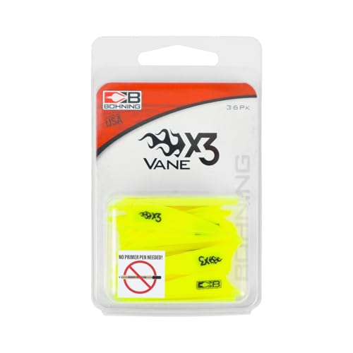 Bohning X3 Vane, 1.75", Neon Yellow, 36pk