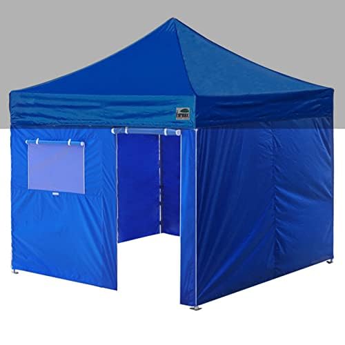 Eurmax USA Full Zippered Walls for 10 x 10 Easy Pop Up Canopy Tent,Enclosure Sidewall Kit with Roller Up Mesh Window and Door 4 Walls ONLY,NOT Including Frame and Top（Blue）