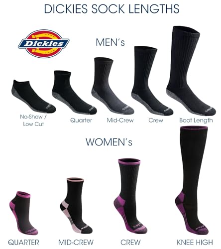 Men's Dri-Tech Mid-Crew Moisture Control Socks Large Black 6 Pairs