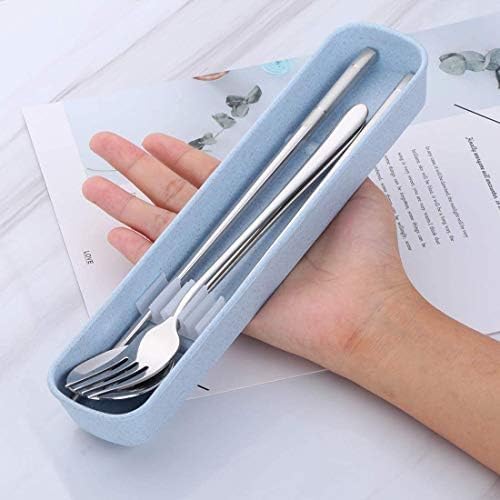3 PCS Outdoor Flatware Set Fork Spoon Chopsticks/Travel Flatware Set with a Case