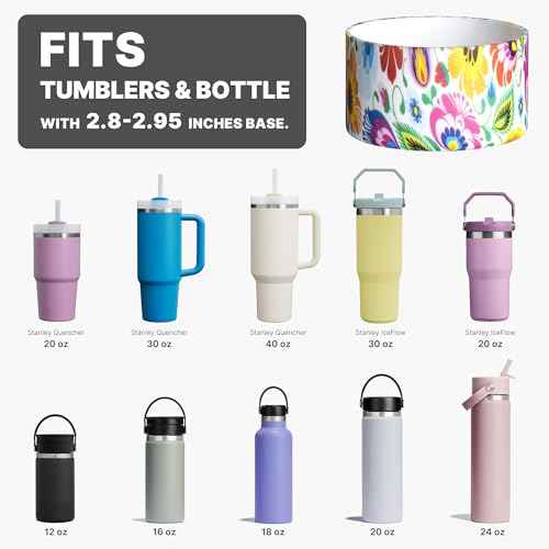Silicone Boot for Stanley 40 oz Tumbler-Protective Silicone Sleeve Fit for Hydroflask Water Bottle 12 oz -24 oz, Anti-Slip Bottom Sleeve-BPA Free