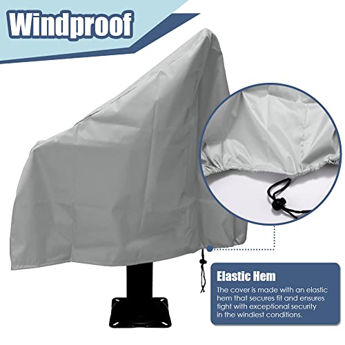 22 x 24 x 25 Inch Waterproof Boat Seat Cover - Silver Weatherproof Pedestal Seat Protector