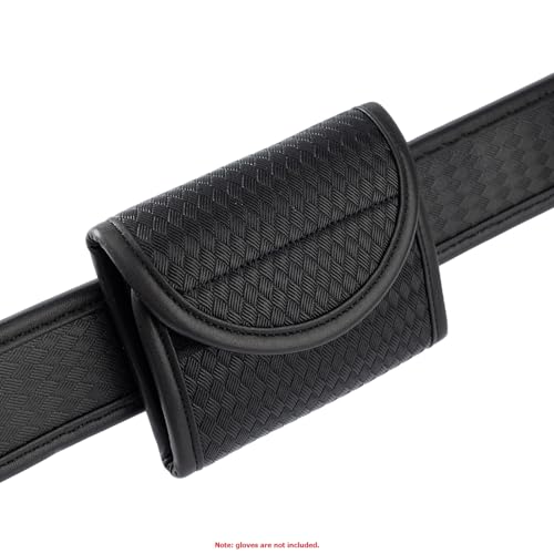 Duty Belt Glove Pouch - Basket Weave 1 Piece Latex Disposable Glove Holder for Police Firefighter EMS