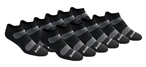 Men's Performance Mesh Ventilating No-Show Socks - Black Basic, Large, 12 Pairs