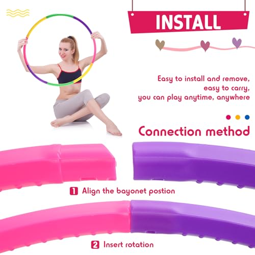 26 Inch Color Detachable Hoop Fitness Waist Exercise Ring for Cardio & Gym