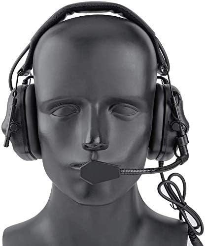 ATAIRSOFT Tactical Headset Wargame Hunting Headphone Without Noise Cancellation Function (Black)